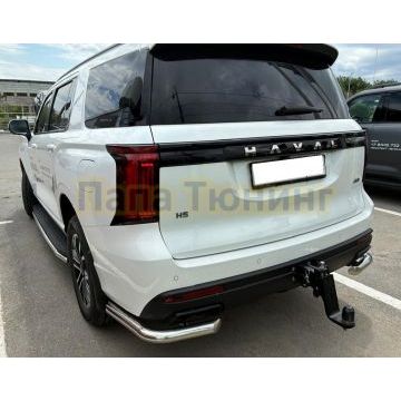 Защита заднего бампера угловая Папа Тюнинг d60 для Haval H5 2024-