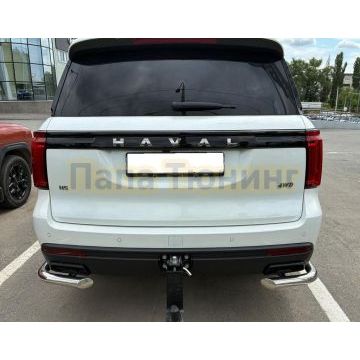 Защита заднего бампера угловая Папа Тюнинг d60 для Haval H5 2024-