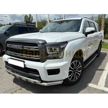 Защита передего бампера двойная с перемычками  Папа Тюнинг d60/42 для Haval H5 2024-