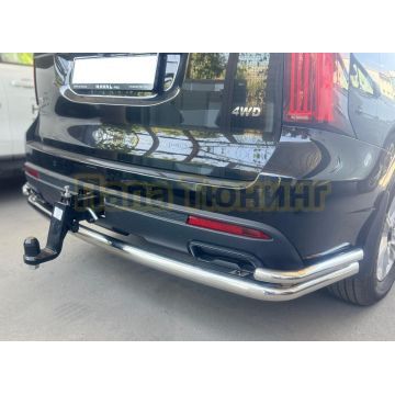 Защита заднего бампера угловая большая двойная Папа Тюнинг d60/42 для Haval H5 2024-