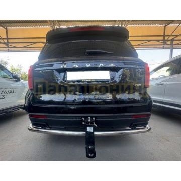 Защита заднего бампера угловая большая Папа Тюнинг d60 для Haval H5 2024-