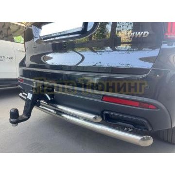 Защита заднего бампера двойная Папа Тюнинг d60/42 для Haval H5 2024-