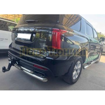 Защита заднего бампера двойная Папа Тюнинг d60/42 для Haval H5 2024-
