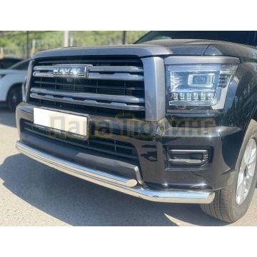 Защита переднего бампера двойная Папа Тюнинг d60/42 для Haval H5 2024-