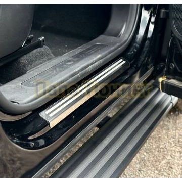 Накладки на пороги (лист шлифованный с полосой) 4шт ТСС для Haval H7 2024-