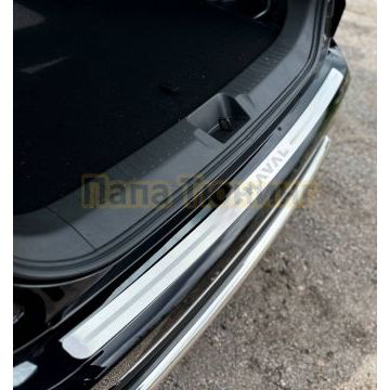 Накладка на задний бампер (лист шлифованный надпись Haval) ТСС для Haval H7 2024-