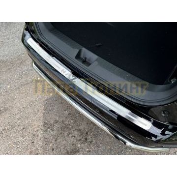 Накладка на задний бампер (лист шлифованный надпись Haval) ТСС для Haval H7 2024-