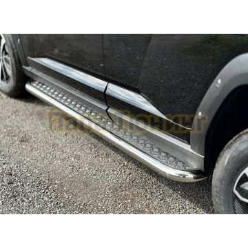 Пороги с площадкой 60,3 мм ТСС для Haval H7 2024-