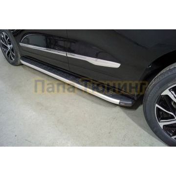 Пороги алюминиевые с пластиковой накладкой 1820 мм ТСС для Haval H7 2024- Пороги алюминиевые с пластиковой накладкой 1820 мм ТСС для Haval H7 2024-