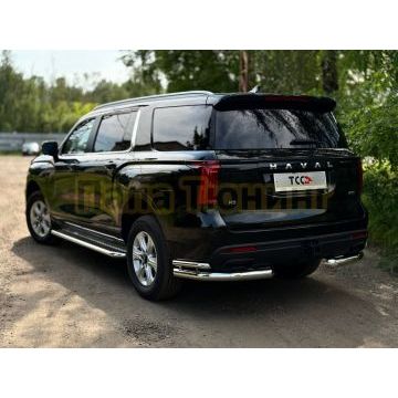 Защита задняя (уголки двойные) 76,1/42,4 мм ТСС для Haval H5 2024-