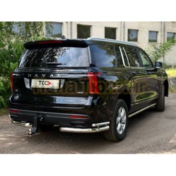 Защита задняя (уголки двойные) 76,1/42,4 мм ТСС для Haval H5 2024-
