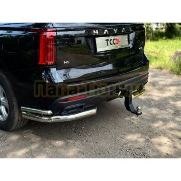 Защита задняя (уголки двойные) 76,1/42,4 мм ТСС для Haval H5 2024-