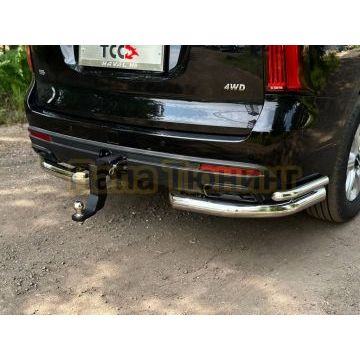 Защита задняя (уголки двойные) 76,1/42,4 мм ТСС для Haval H5 2024-