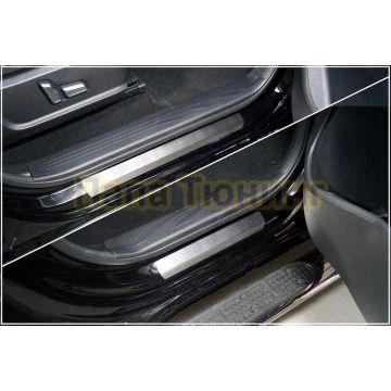 Накладки на пластиковые пороги (лист шлифованный) 4шт ТСС для Great Wall POER 2021-2024 / 2025- Накладки на пластиковые пороги (лист шлифованный) 4шт ТСС для Great Wall POER 2021-2024 / 2025-