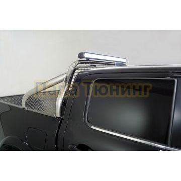 Защита кузова и заднего стекла 75х42 мм со светодиодной фарой ТСС для Great Wall POER 2021-2024 / 2025-