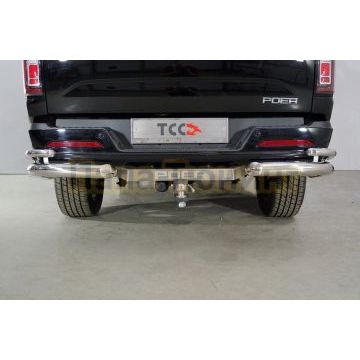 Защита задняя (уголки двойные) 76,1/42,4 мм ТСС для Great Wall POER 2021-2024 / 2025-