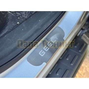 Накладки на пороги (лист шлифованный падпись Geely) 4шт ТСС для Geely Atlas 2023-