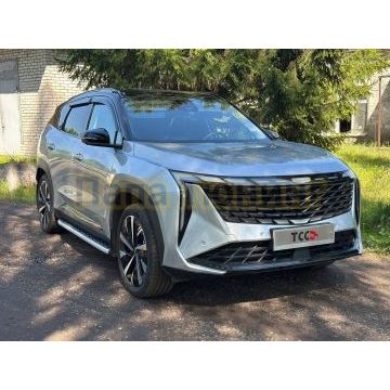 Пороги алюминиевые с пластиковой накладкой 1820 мм ТСС для Geely Atlas 2023-