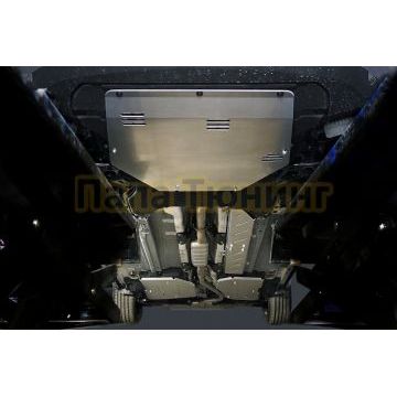 Защиты комплект (алюминий) 4 мм (картер и акпп, топливопровода, бака) ТСС для Geely Atlas 2023- Защиты комплект (алюминий) 4 мм (картер и акпп, топливопровода, бака) ТСС для Geely Atlas 2023-