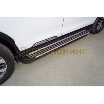 Пороги алюминиевые "Slim Line Silver" 1920 мм ТСС для Gac GS8 2025- Пороги алюминиевые "Slim Line Silver" 1920 мм ТСС для Gac GS8 2025-