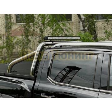 Защита кузова и заднего стекла (для крышки) 76,1 мм со светодиодной фарой ТСС для Foton Tunland V7 2024-