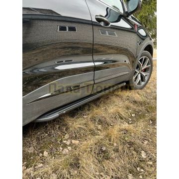 Пороги алюминиевые "Slim Line Black" 1500 мм ТСС для Chery Tiggo 7 PRO MAX 2025-