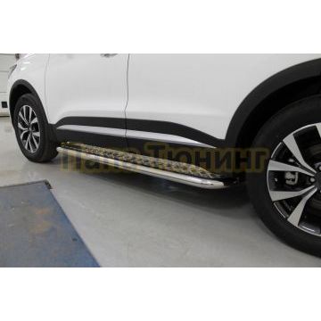 Пороги с площадкой 60,3 мм ТСС для Chery Tiggo 7 PRO MAX 2025-