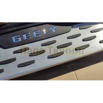 Пороги OEM Style для Geely Monjaro 2021-