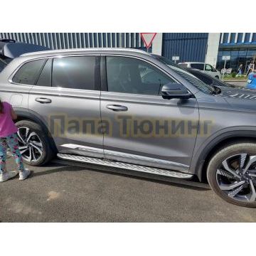 Пороги OEM Style для Geely Monjaro 2021-