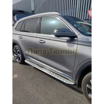 Пороги OEM Style для Geely Monjaro 2021-