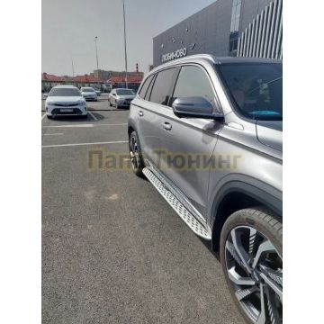 Пороги OEM Style для Geely Monjaro 2021-