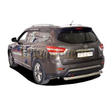 Защита заднего бампера  Папа Тюнинг d76 для Nissan Pathfinder 2015-