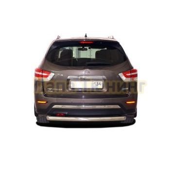 Защита заднего бампера  Папа Тюнинг d76 для Nissan Pathfinder 2015-