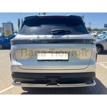 Защита заднего бампера угловая большая двойная Папа Тюнинг d60/42 для Chery Tiggo 7L 2025-