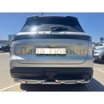 Защита заднего бампера двойная с перемычками Папа Тюнинг d60/42 для Chery Tiggo 7L 2025-