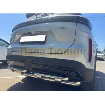 Защита заднего бампера двойная с перемычками Папа Тюнинг d60/42 для Chery Tiggo 7L 2025-