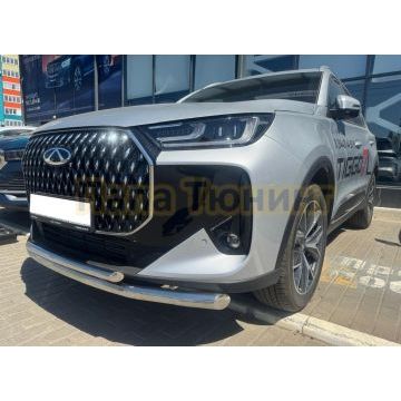 Защита переднего бампера двойная Папа Тюнинг d60/42 для Chery Tiggo 7L 2025-