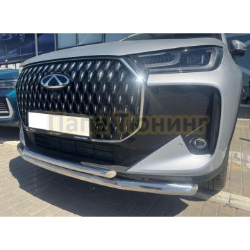 Защита переднего бампера двойная Папа Тюнинг d60/42 для Chery Tiggo 7L 2025-