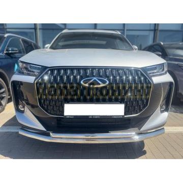 Защита переднего бампера двойная Папа Тюнинг d60/42 для Chery Tiggo 7L 2025-