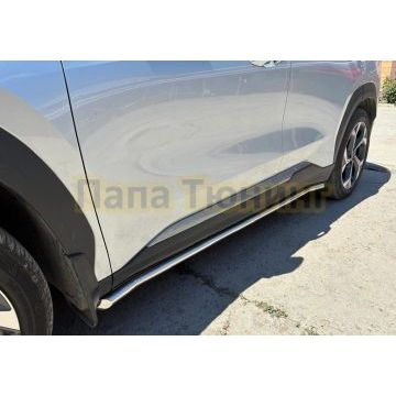 Защита штатного порога Папа Тюнинг d42 для Geely Atlas 2023-