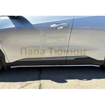 Защита штатного порога Папа Тюнинг d42 для Geely Atlas 2023-