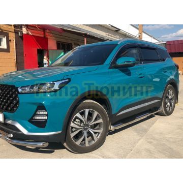 Пороги труба с проступью Папа Тюнинг d76 для XCITE X-Cross 7 2024-