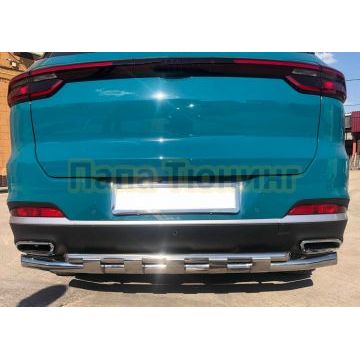 Защита заднего бампера двойная с перемычками Папа Тюнинг d60/42 для XCITE X-Cross 7 2024-