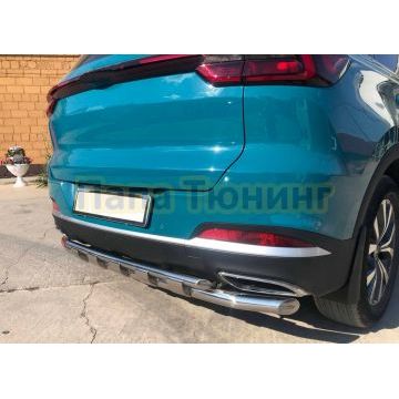 Защита заднего бампера двойная с перемычками Папа Тюнинг d60/42 для XCITE X-Cross 7 2024-