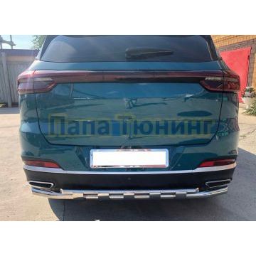 Защита заднего бампера двойная с перемычками Папа Тюнинг d60/42 для XCITE X-Cross 7 2024-