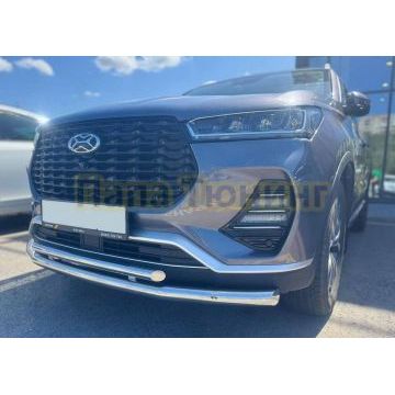 Защита переднего бампера двойная Папа Тюнинг d60/42 для XCITE X-Cross 7 2024-