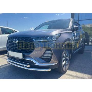 Защита переднего бампера двойная Папа Тюнинг d60/42 для XCITE X-Cross 7 2024-