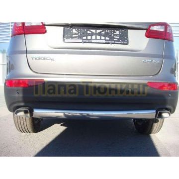 Защита заднего бампера овал d75/42 для Chery Tiggo 5 2014-2016