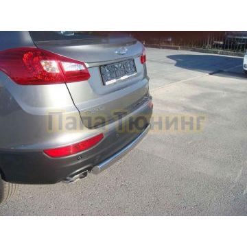 Защита заднего бампера овал d75/42 для Chery Tiggo 5 2014-2016