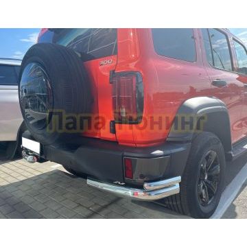 Защита заднего бампера угловая двойная d76/42 для Tank 300 2023-